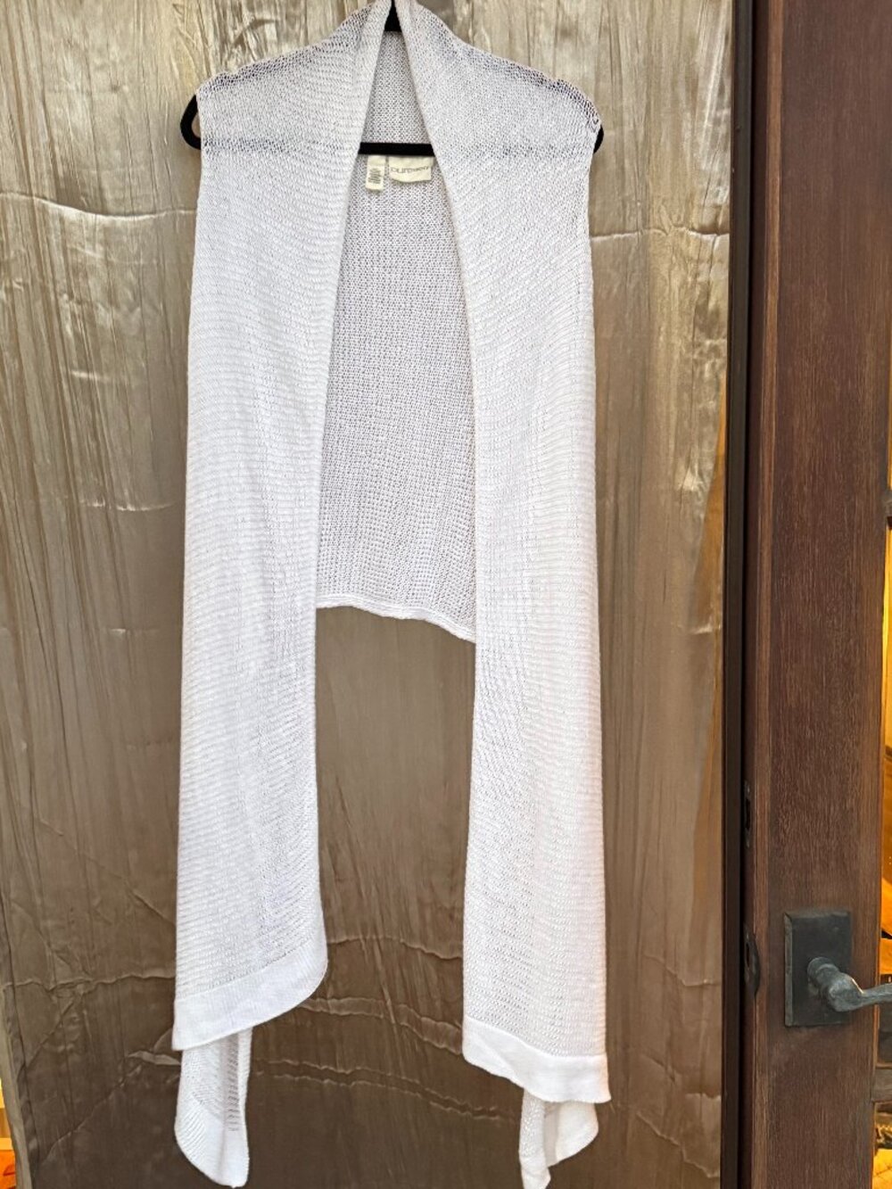 Pure DKNY white knit duster